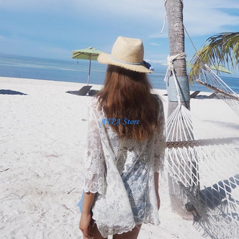U13C Women Summer Lace Open Fr - Kimono Sheer Floral ulasan dan harga