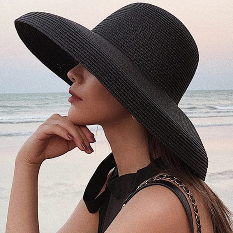 2023 New Summer Ladies Solid P - Hat Floppy Wide ulasan dan harga