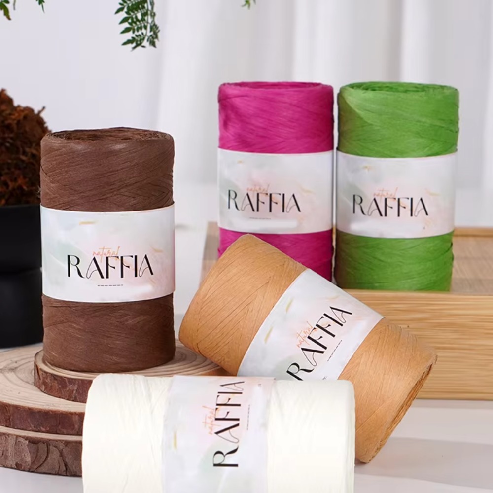 DIY Multi-Colored Raffia Yarn  - Crochet Bag Raffia ulasan dan harga