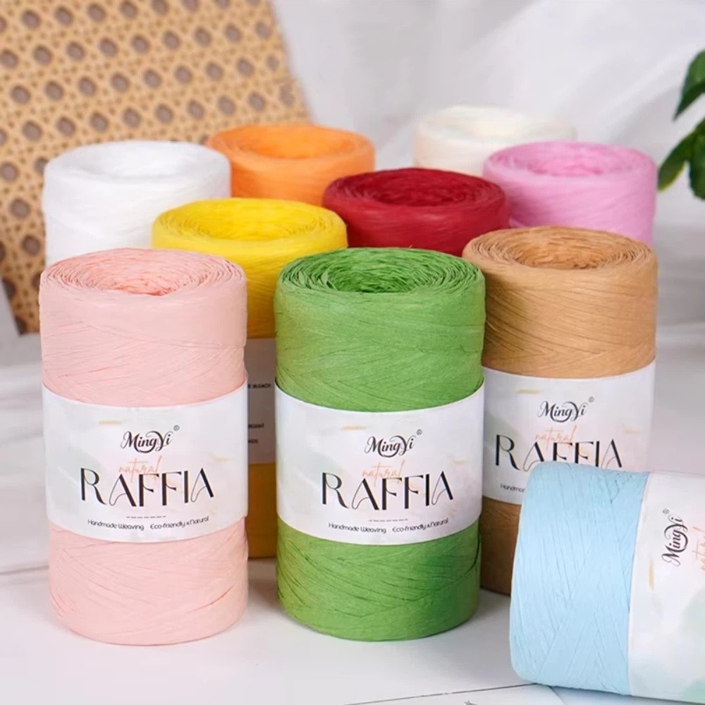 DIY Multi-Colored Raffia Yarn  - Crochet Bag Raffia ulasan dan harga