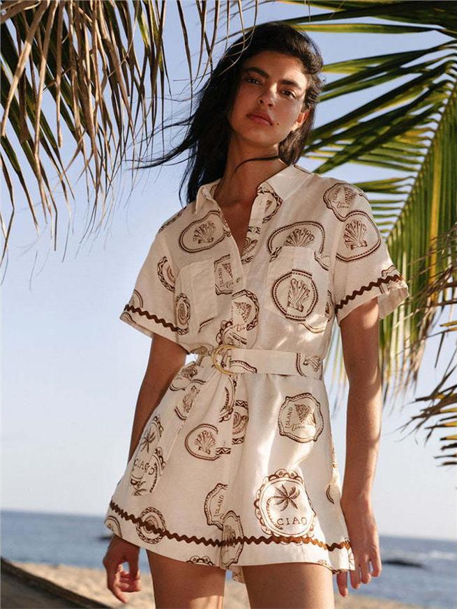 Elegant Floral Print Linen Wra - Linen Dress Wrap ulasan dan harga