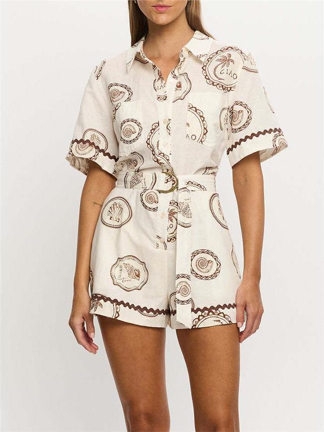 Elegant Floral Print Linen Wra - Linen Dress Wrap ulasan dan harga