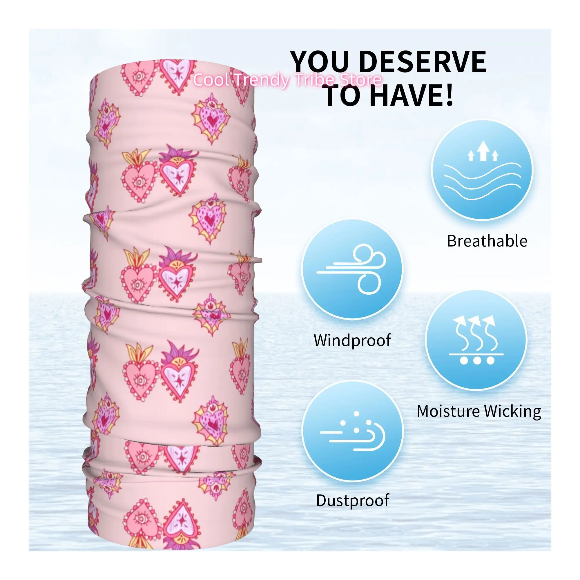 Pink Mexican Sacred Heart Roma - Headband Summer Knit ulasan dan harga