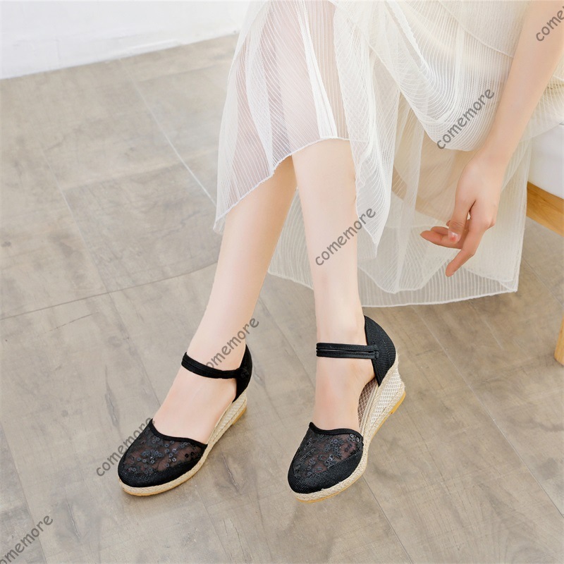 Women's Lace Mesh Espadrille W - Wedge Espadrille Women ulasan dan harga